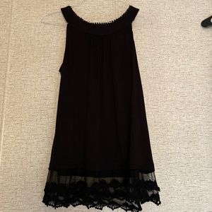 Black tunic top with lace